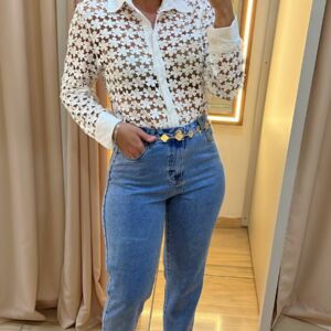 Blusa Manga Longa Rendada